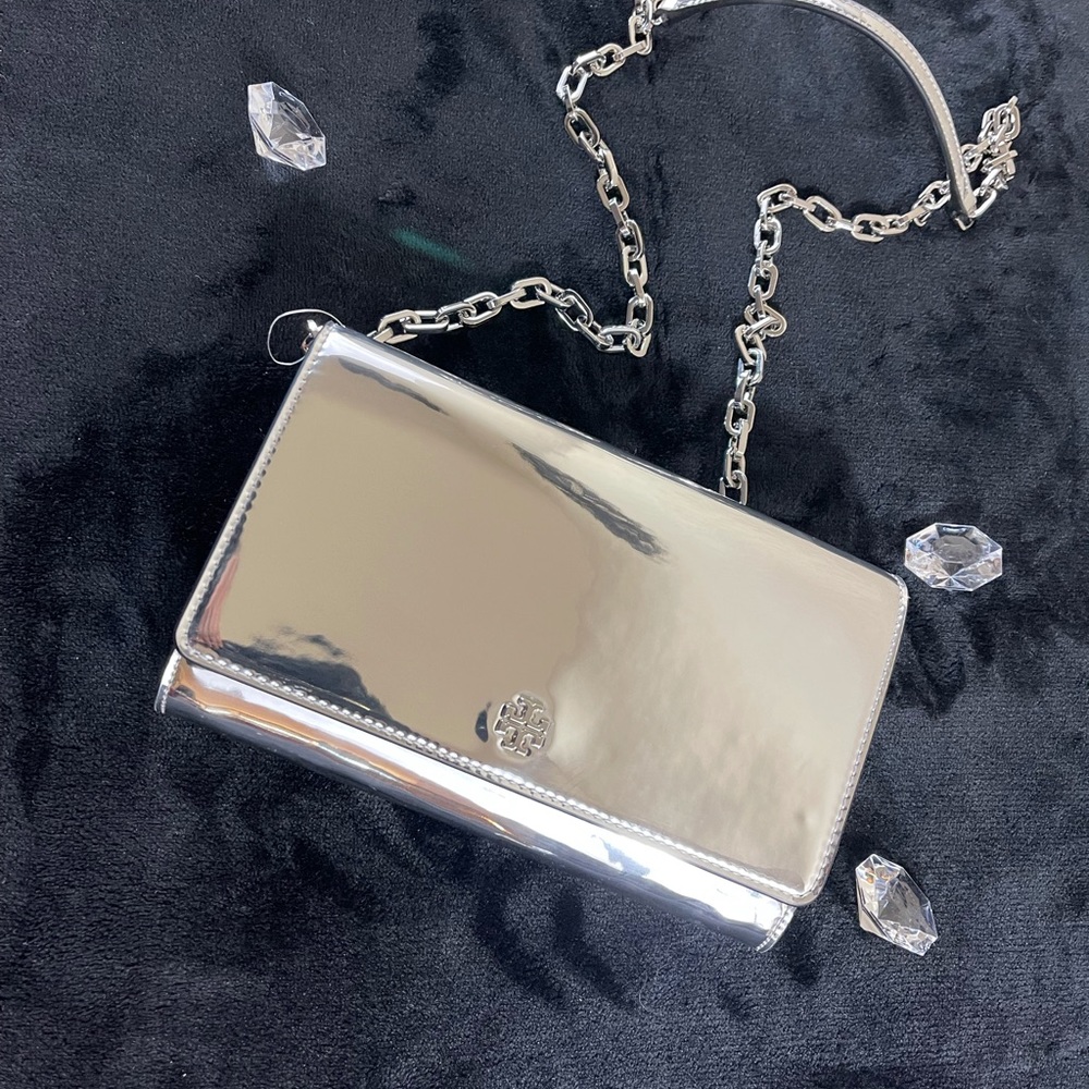 Tory Burch Robinson Mirror Metallic bag - NWT